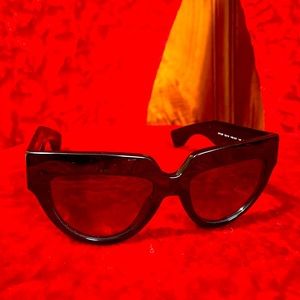 Prada black chunky classic sunglasses smokey mauve lenses